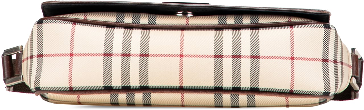 Burberry House Check Canvas Flap Crossbody Bruin