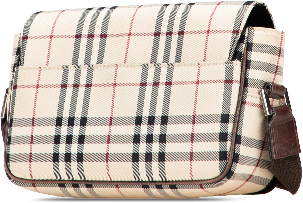 Burberry House Check Canvas Flap Crossbody Bruin
