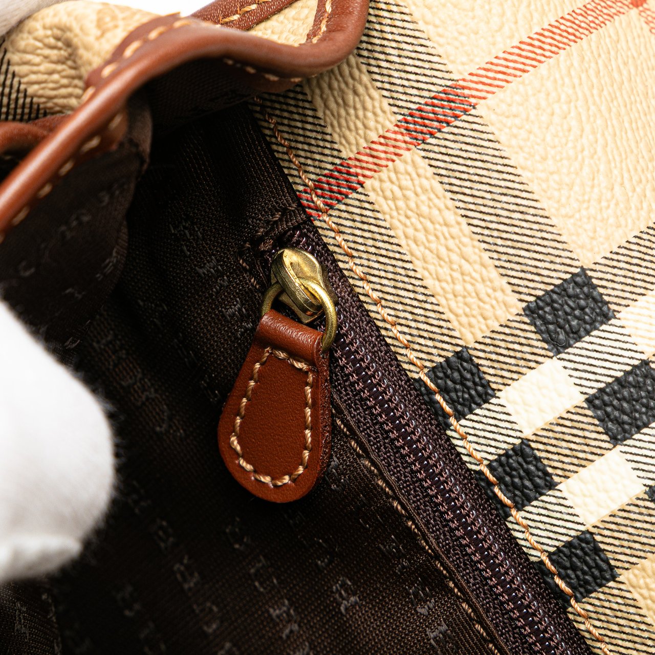 Burberry Haymarket Check Coated Canvas Crossbody Bruin