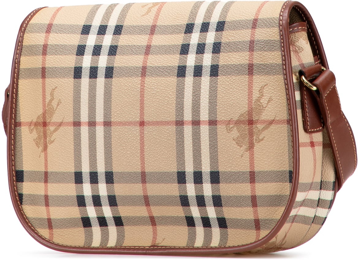 Burberry Haymarket Check Coated Canvas Crossbody Bruin
