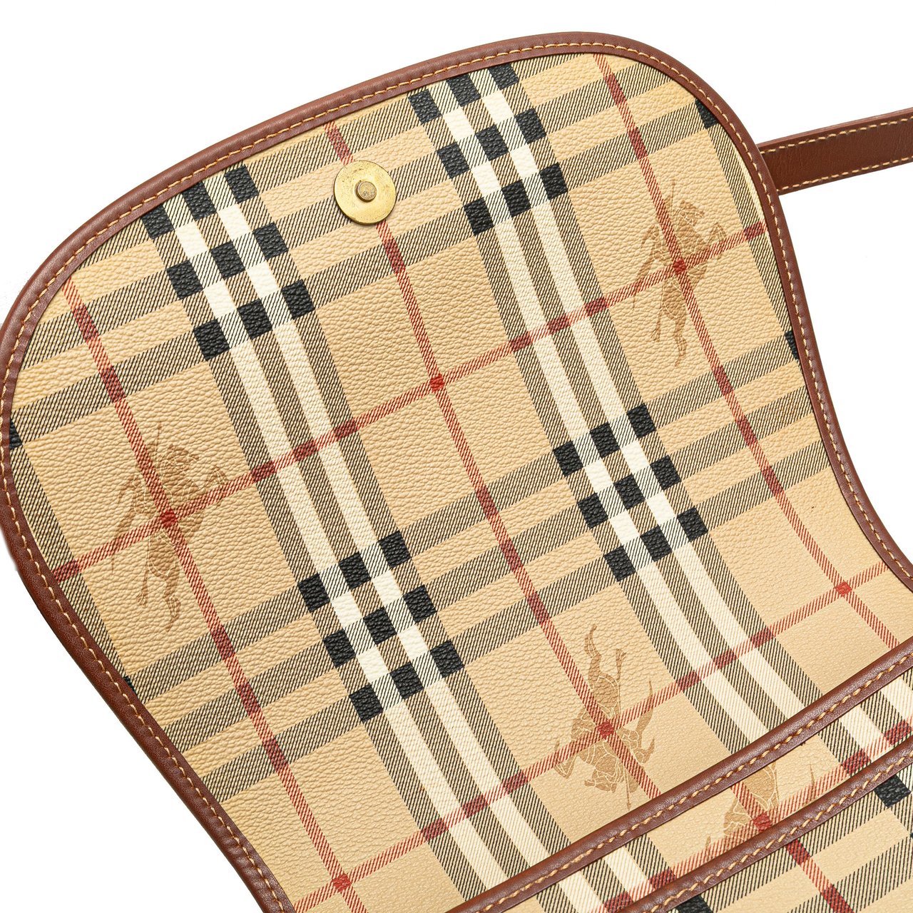 Burberry Haymarket Check Coated Canvas Crossbody Bruin