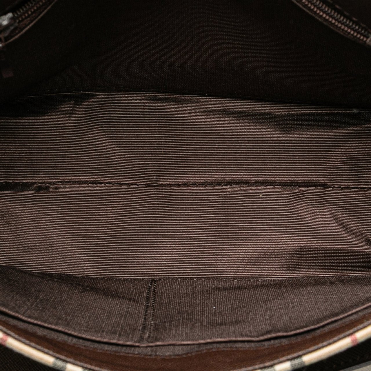 Burberry House Check Canvas Flap Shoulder Bag Bruin