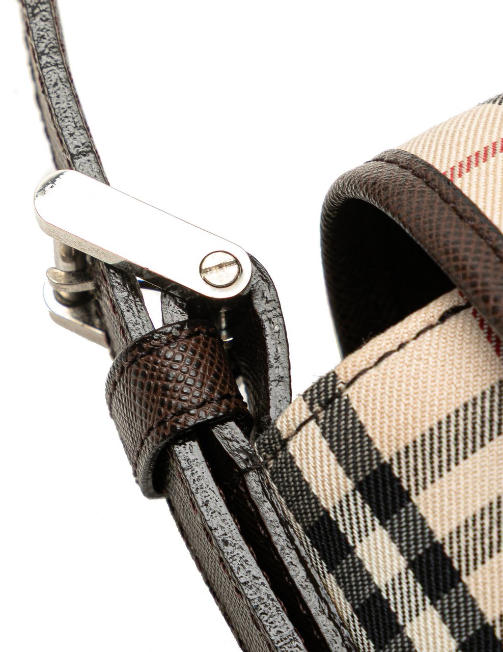 Burberry House Check Canvas Flap Shoulder Bag Bruin