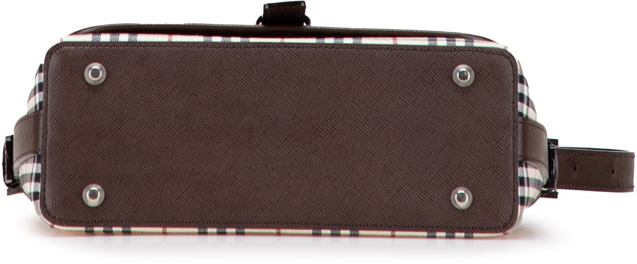 Burberry House Check Canvas Flap Shoulder Bag Bruin