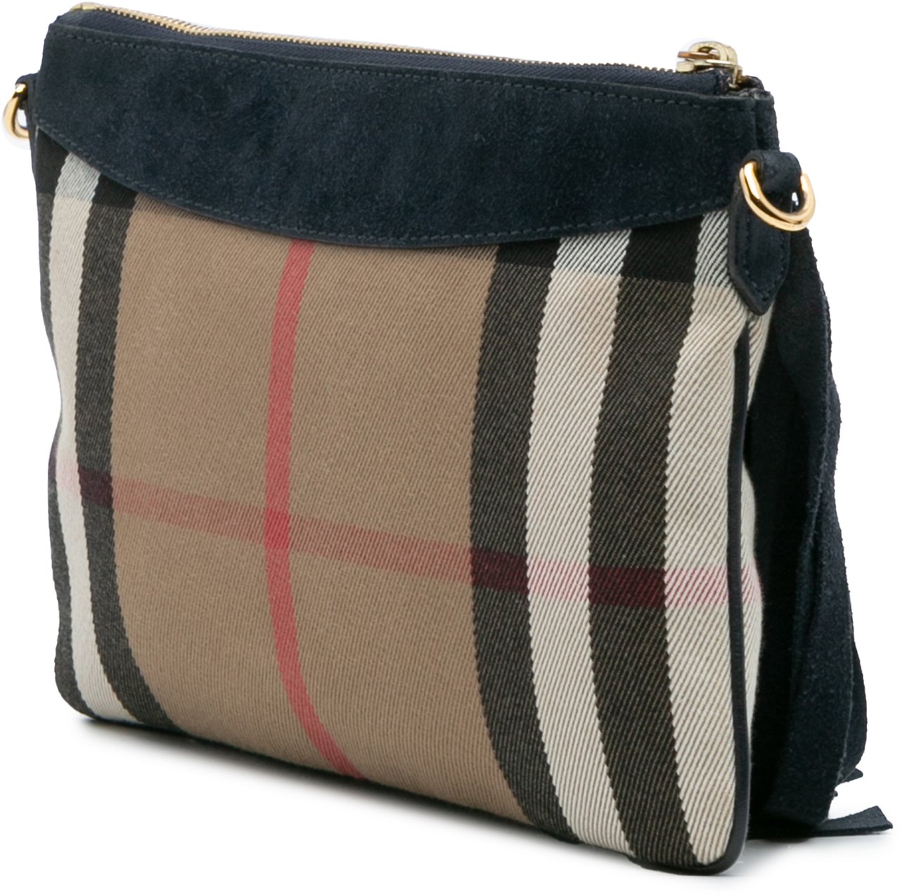 Burberry Suede Peyton Fringe Crossbody Zwart