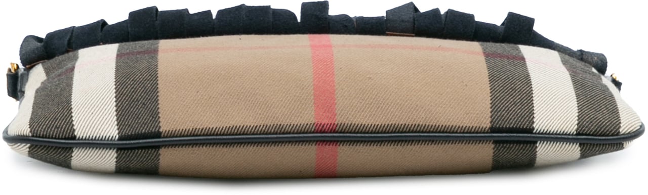 Burberry Suede Peyton Fringe Crossbody Zwart