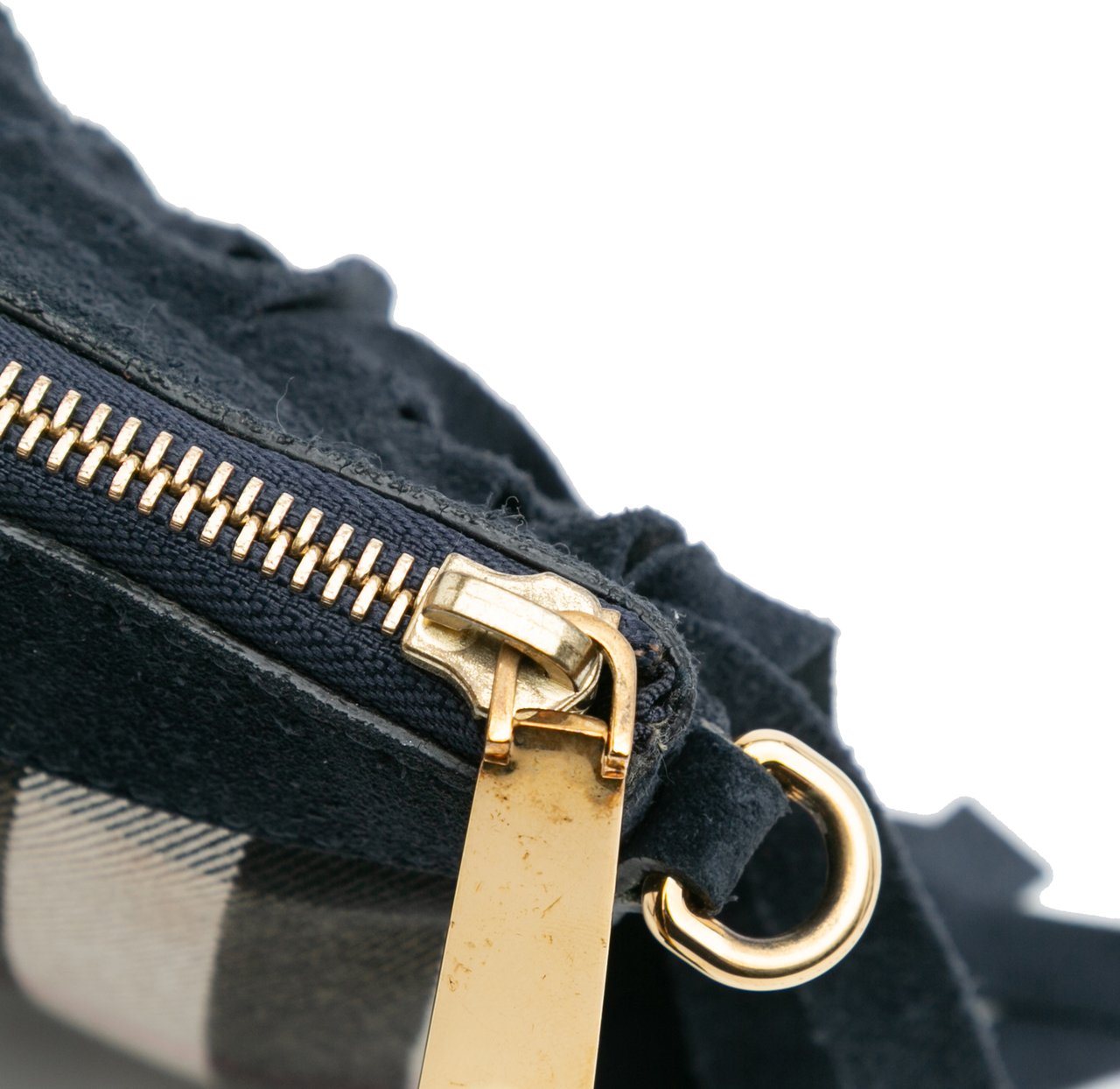 Burberry Suede Peyton Fringe Crossbody Zwart