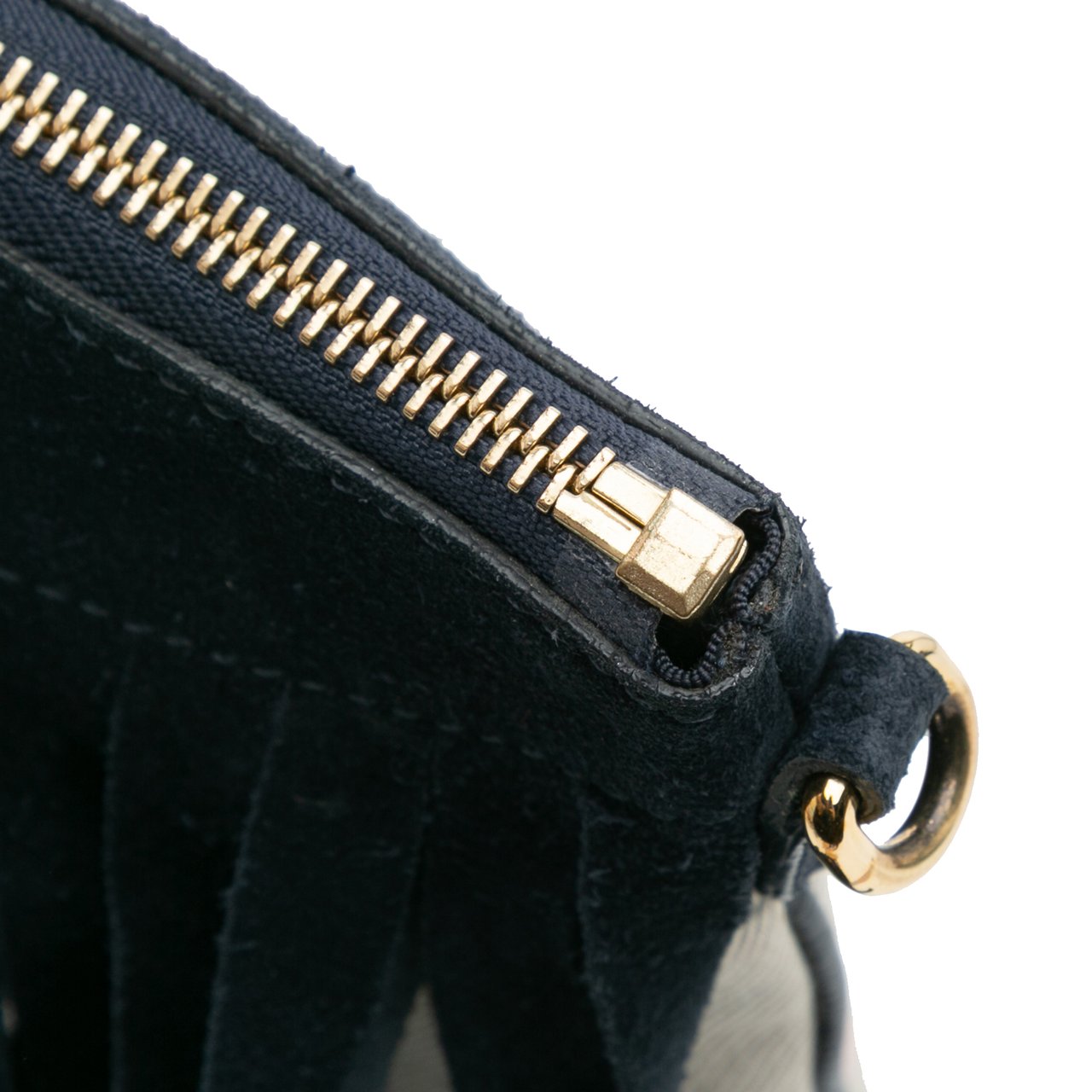 Burberry Suede Peyton Fringe Crossbody Zwart