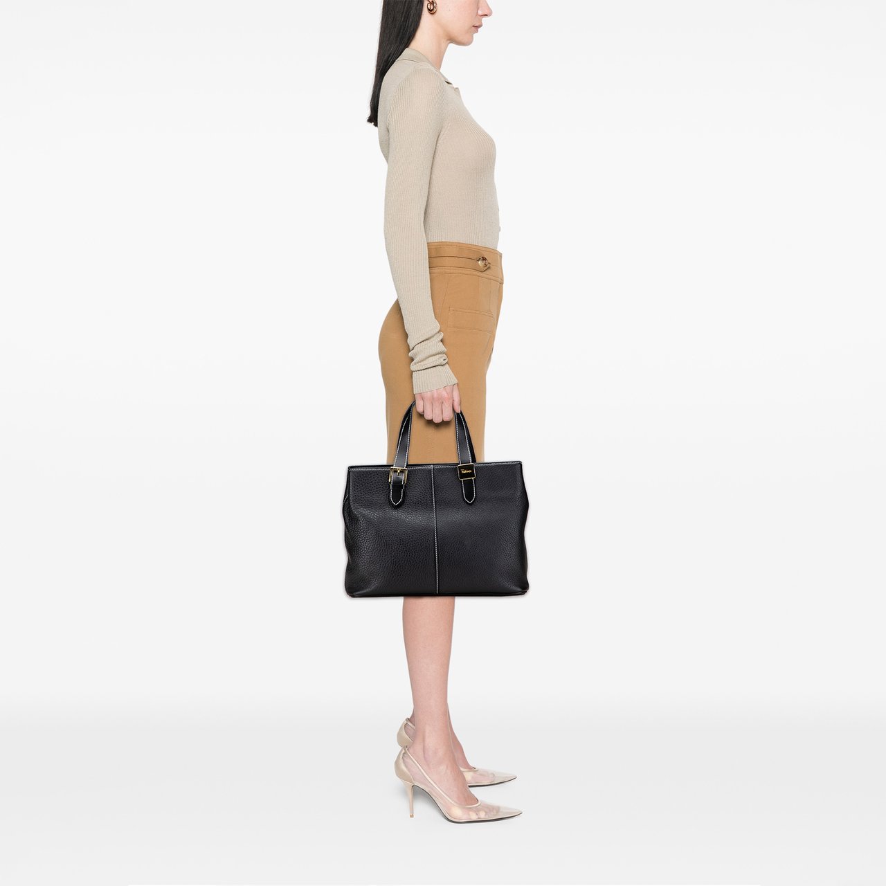 Burberry Leather Tote Zwart