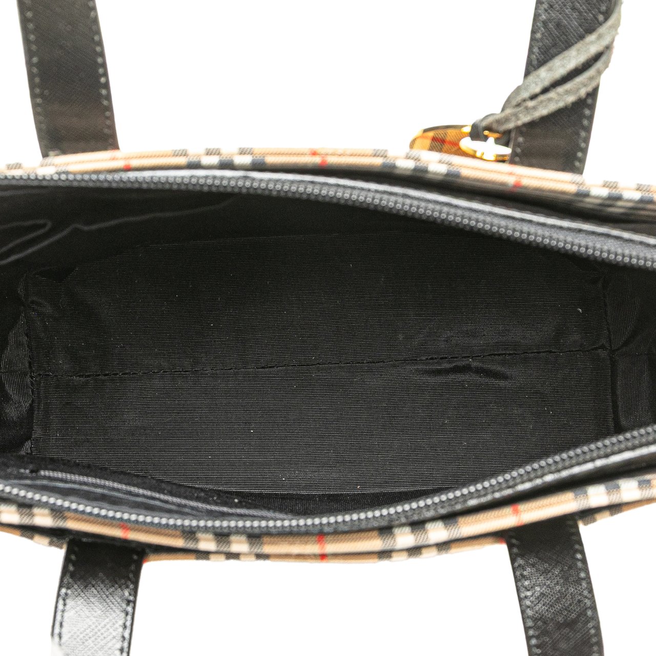 Burberry Haymarket Check Canvas Handbag Bruin