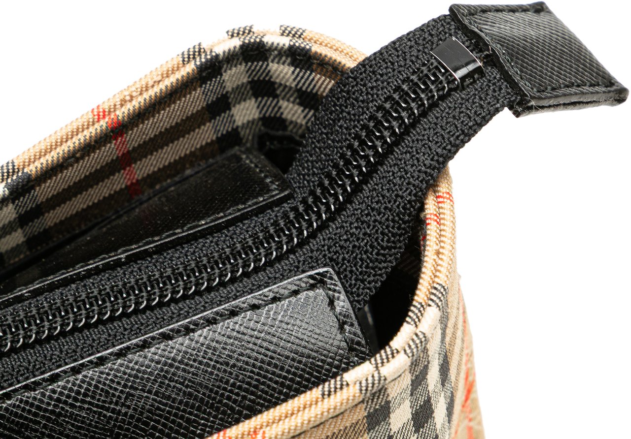 Burberry Haymarket Check Canvas Handbag Bruin