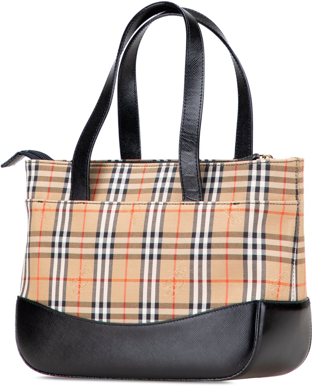 Burberry Haymarket Check Canvas Handbag Bruin