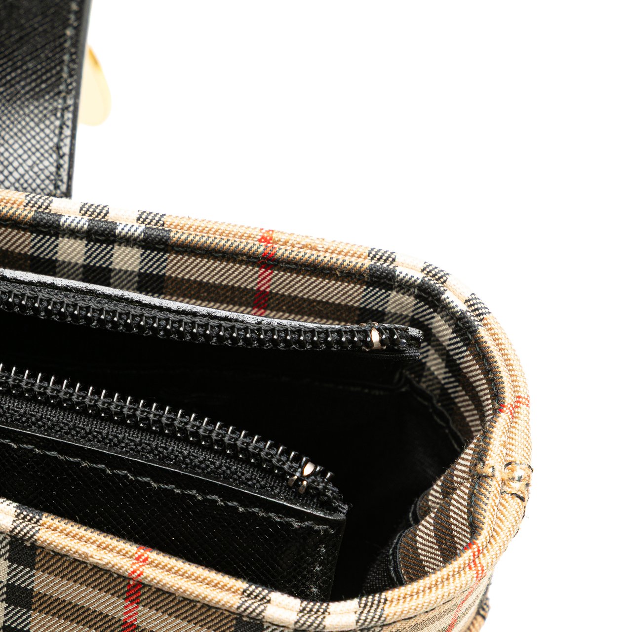 Burberry Haymarket Check Canvas Handbag Bruin