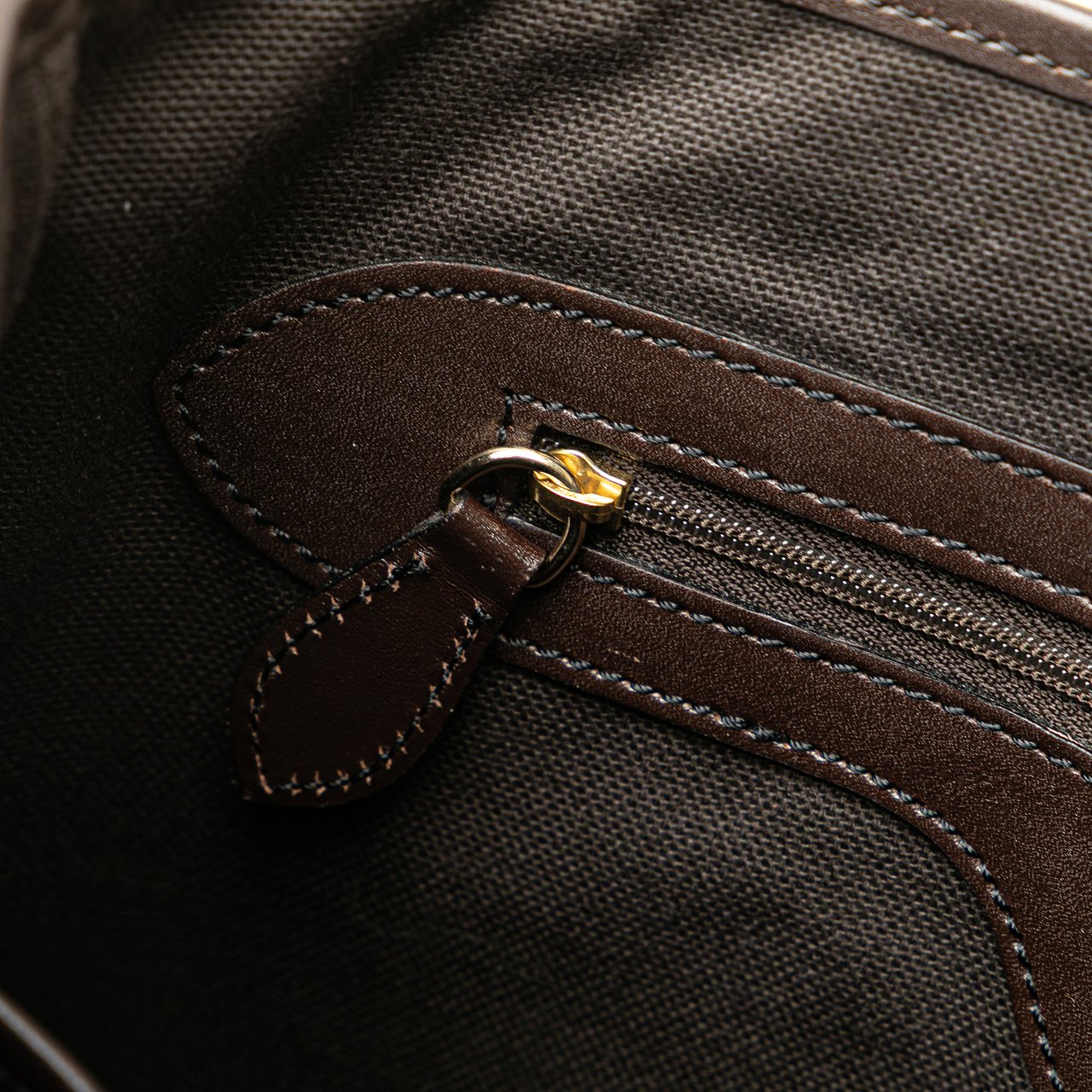 Burberry Haymarket Check Coated Canvas Tote Bruin