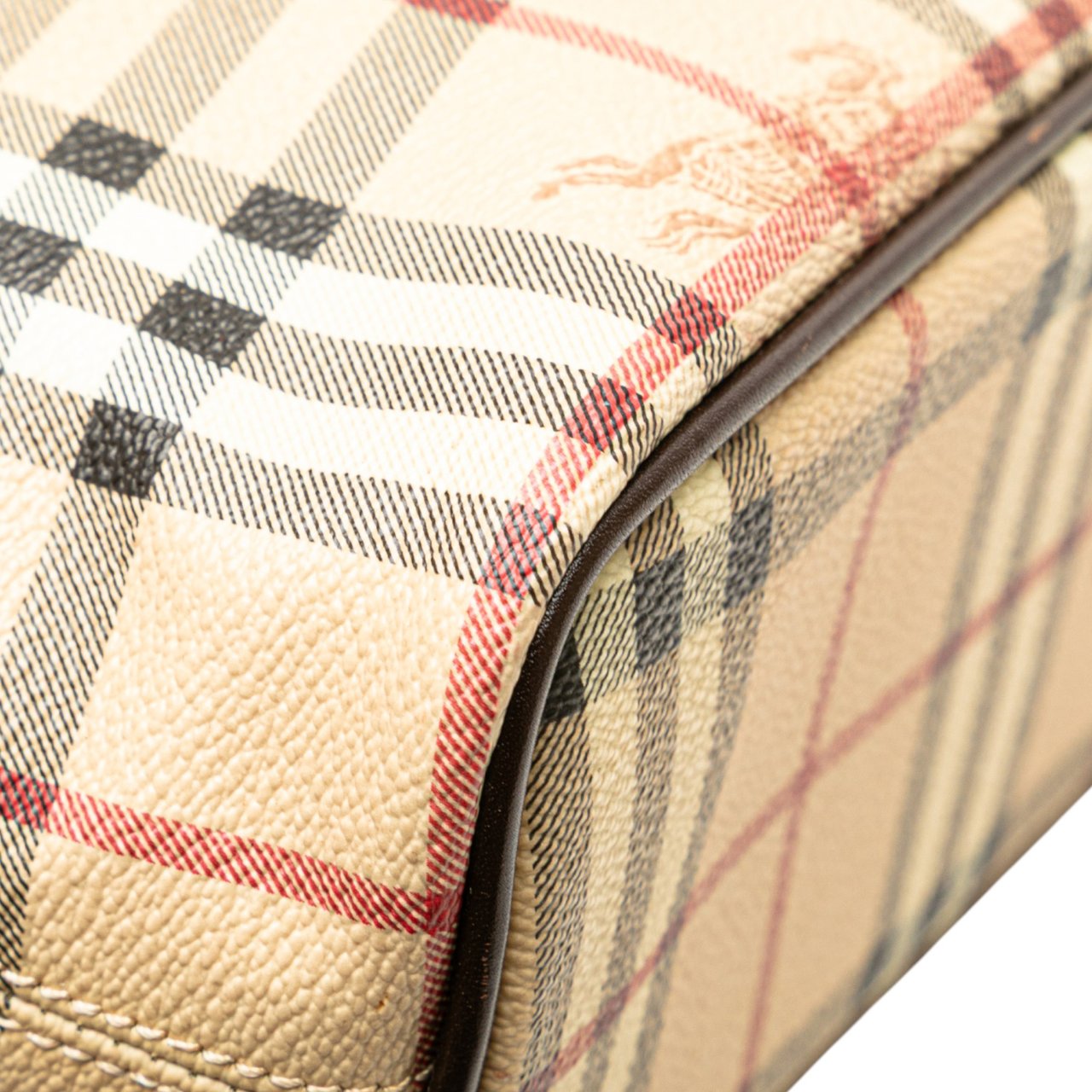Burberry Haymarket Check Coated Canvas Tote Bruin
