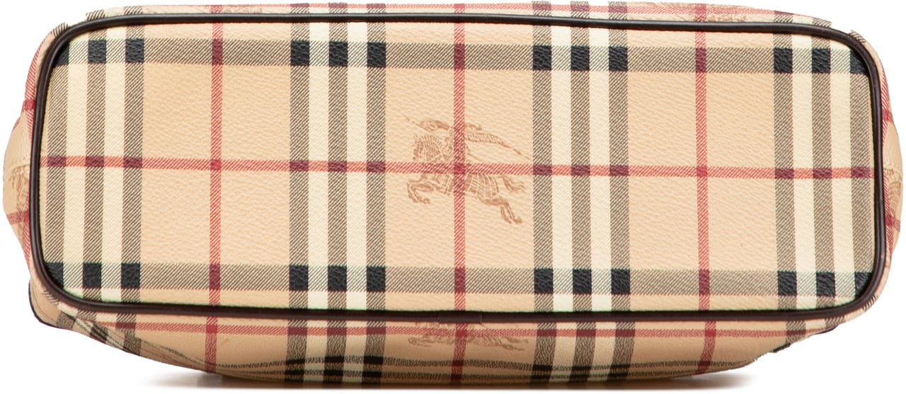 Burberry Haymarket Check Coated Canvas Tote Bruin