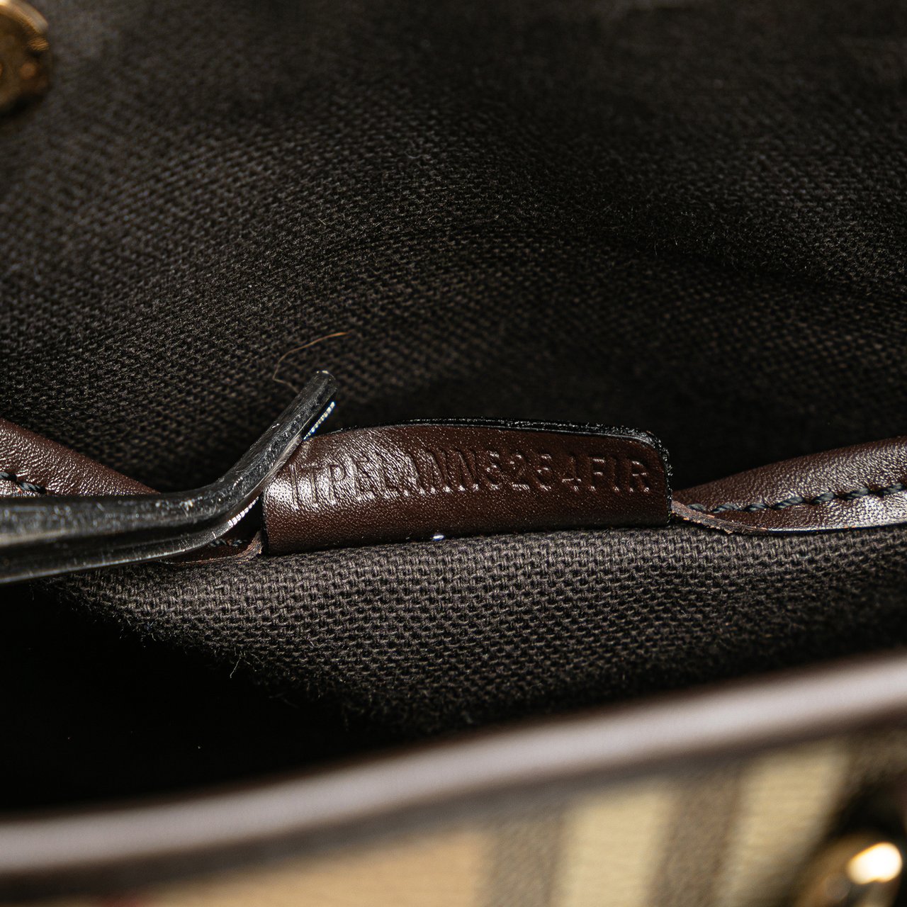 Burberry Haymarket Check Coated Canvas Tote Bruin