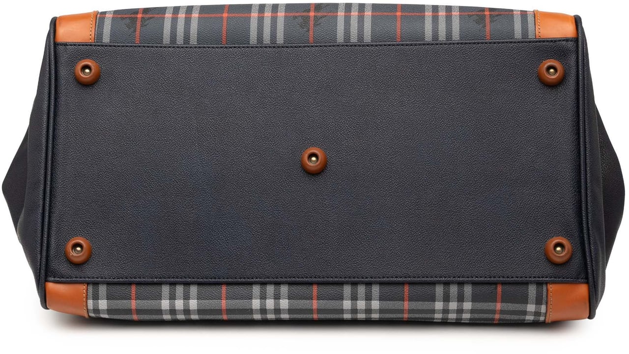Burberry Haymarket Check Coated Canvas Travel Bag Blauw