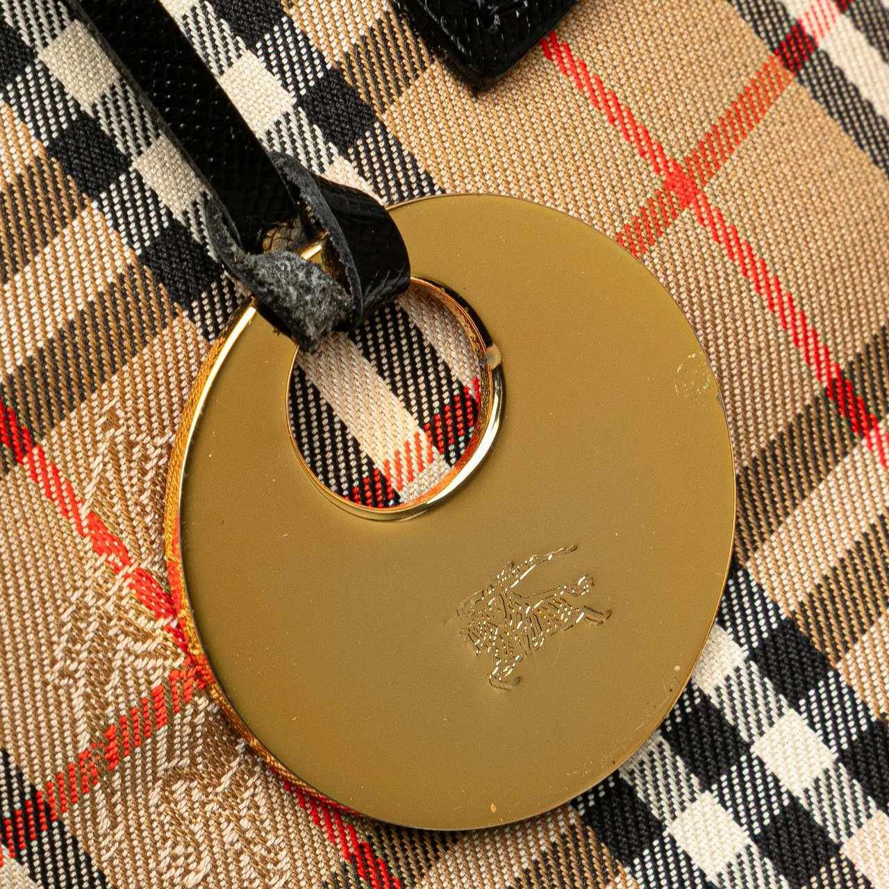 Burberry Haymarket Check Canvas Tote Bruin