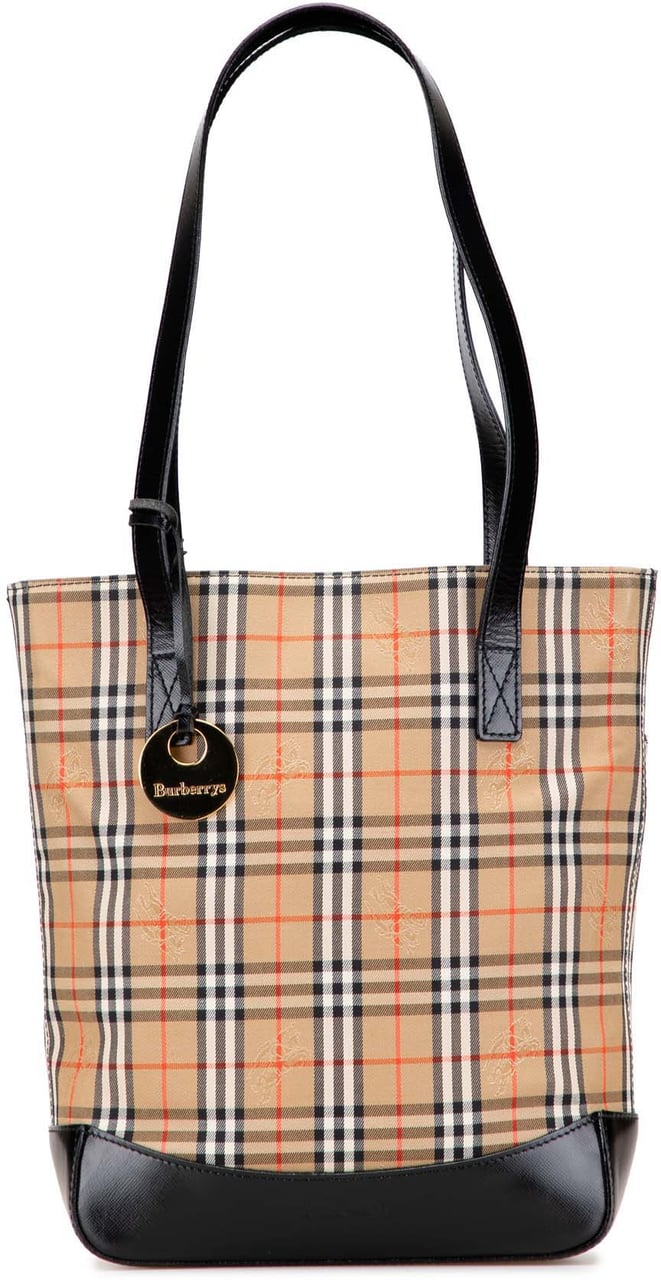 Burberry Haymarket Check Canvas Tote Bruin