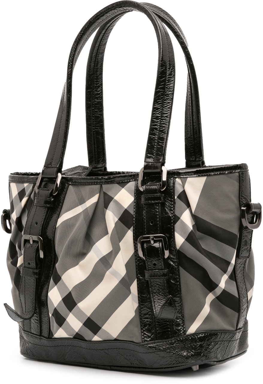 Burberry Beat Check Nylon Lowry Satchel Grijs
