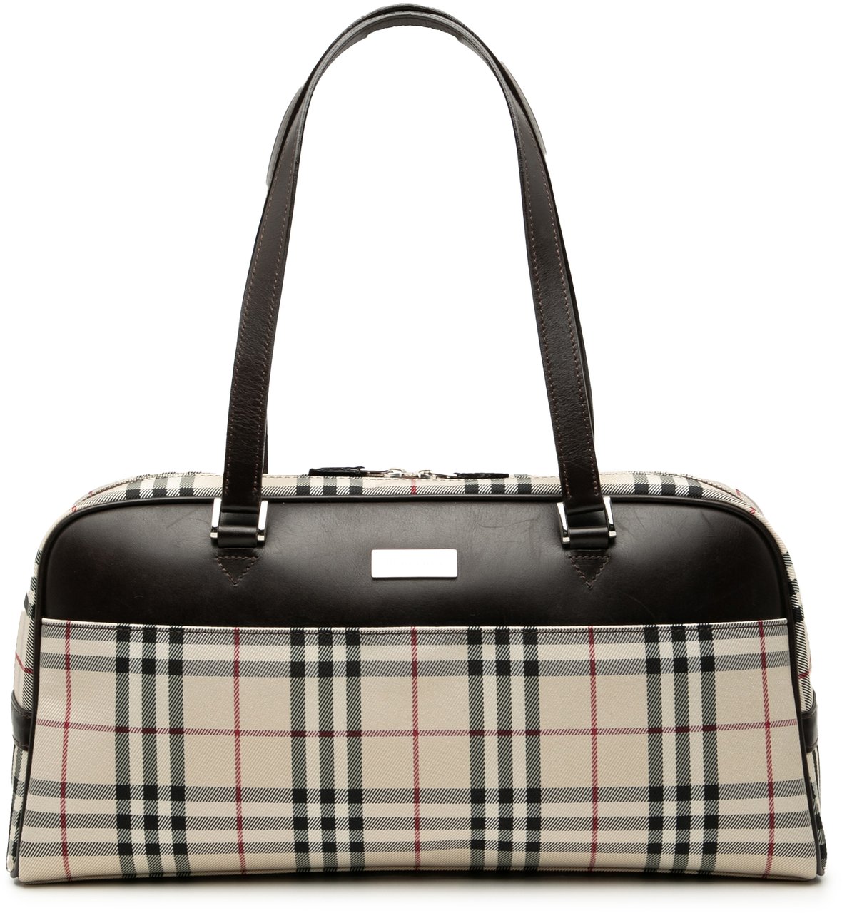 Burberry House Check Canvas Handbag Bruin