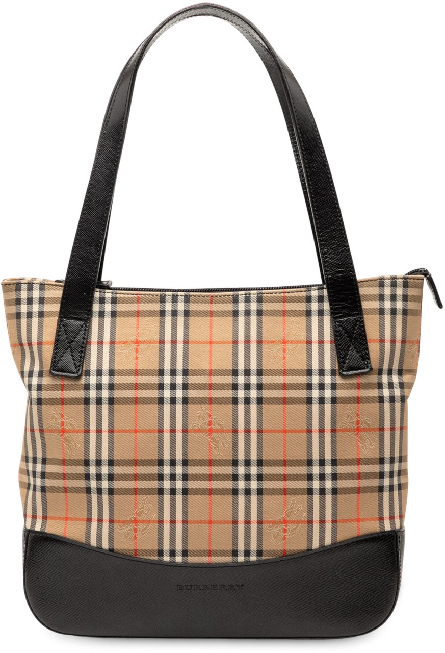 Burberry Haymarket Check Canvas Tote Bruin