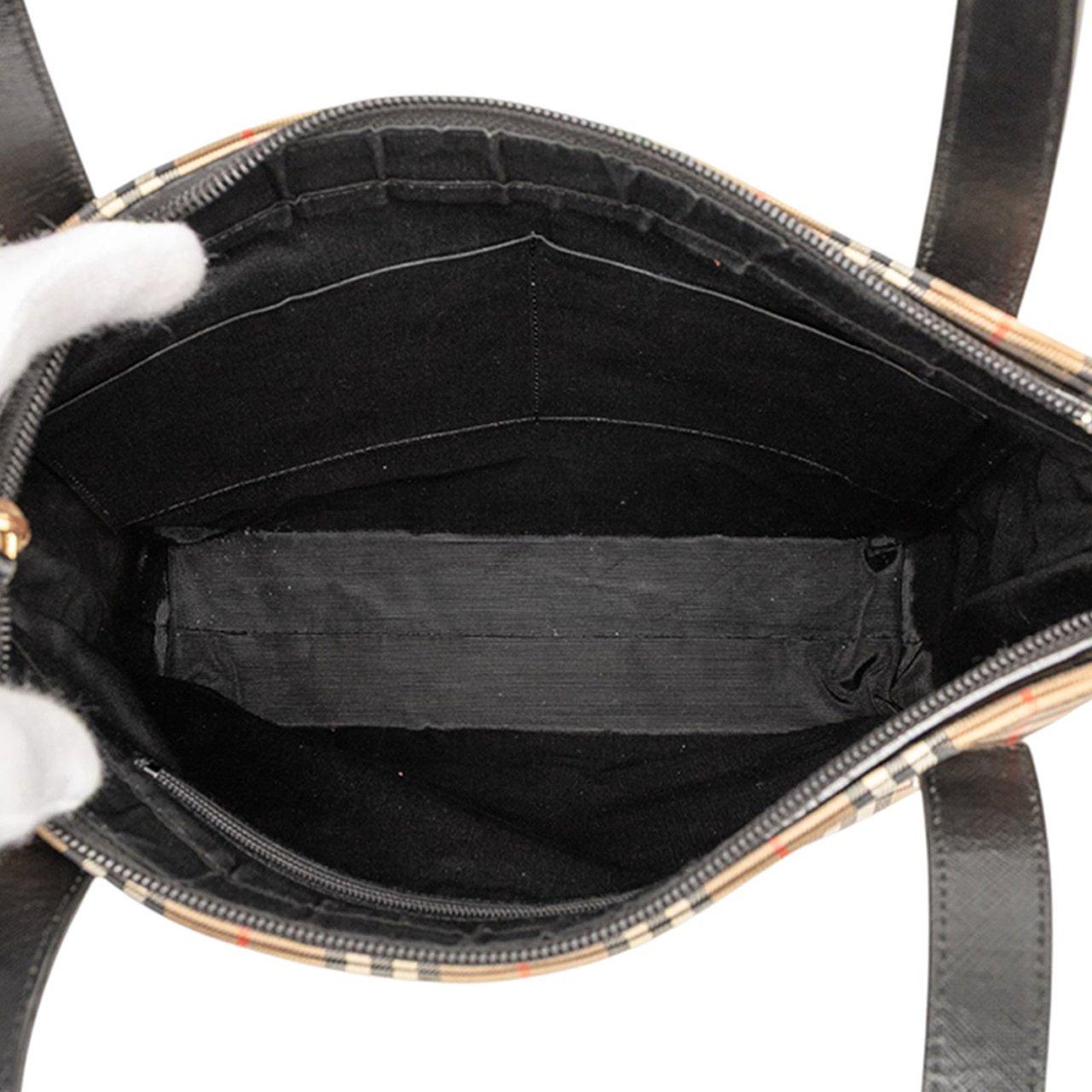 Burberry Haymarket Check Canvas Tote Bruin