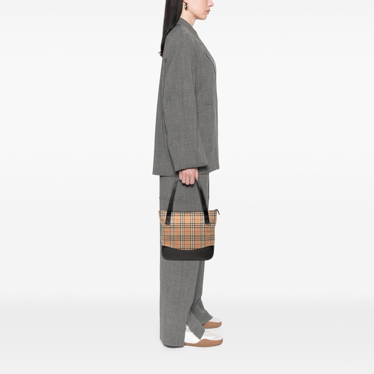 Burberry Haymarket Check Canvas Tote Bruin