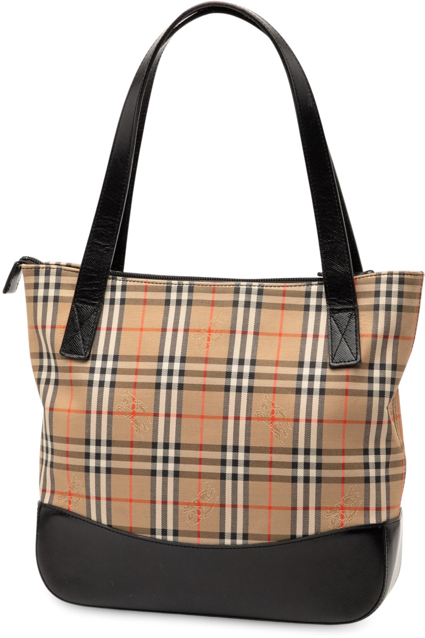 Burberry Haymarket Check Canvas Tote Bruin