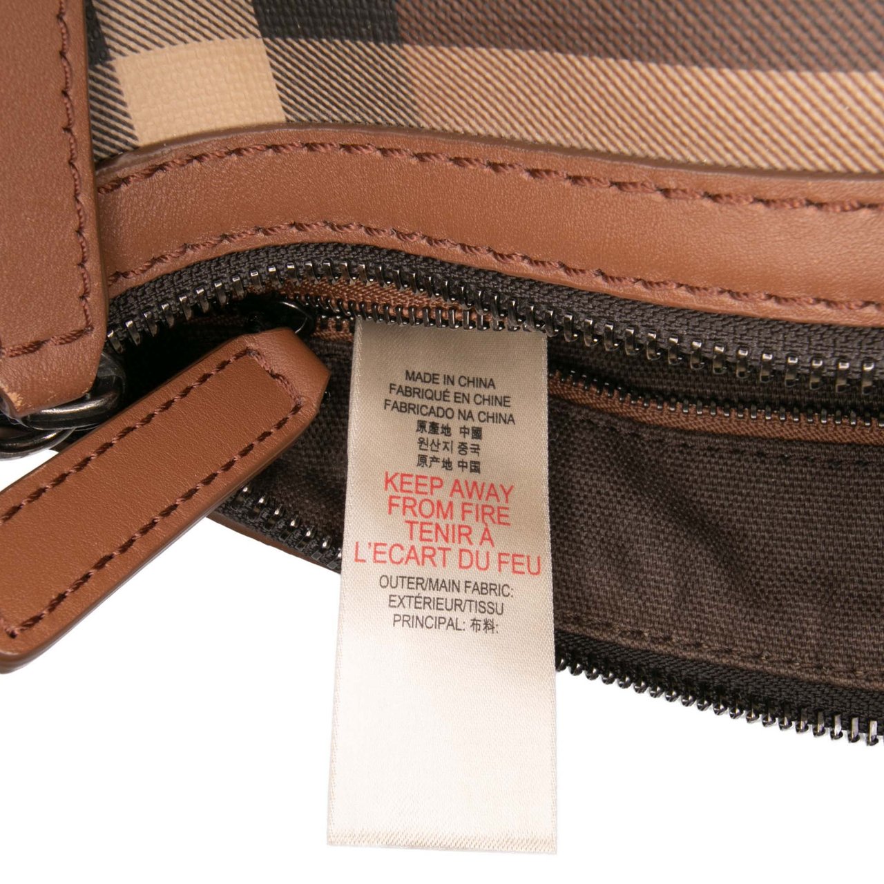 Burberry Smoke Check Coated Canvas Chester Boston Bag Bruin