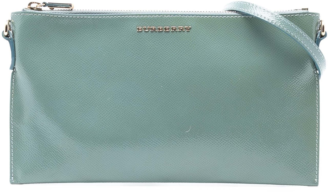 Burberry Grained Leather Peyton Crossbody Groen