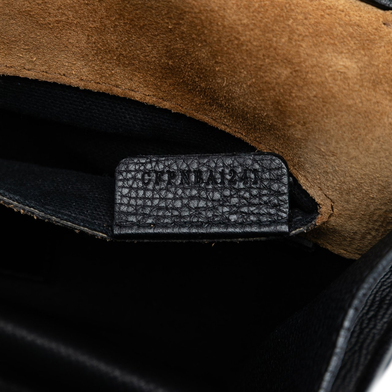 Burberry Small Leather and House Check Canvas Derby Macken Crossbody Zwart