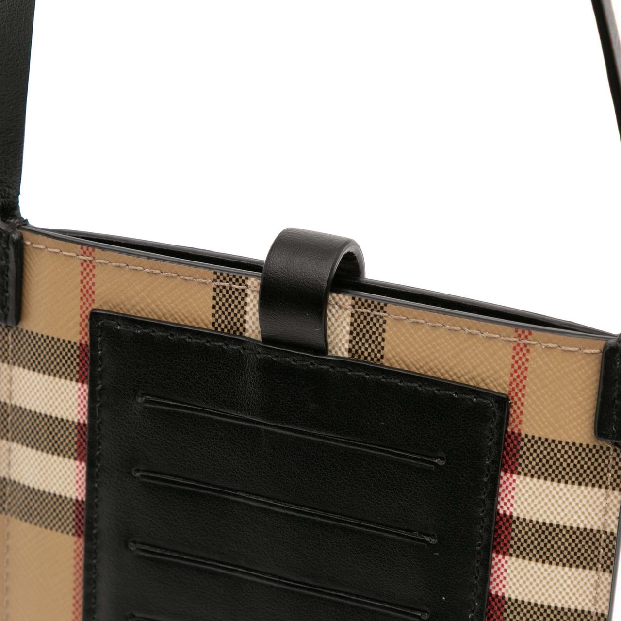 Burberry House Check Coated Canvas Phone Pouch Crossbody Bruin