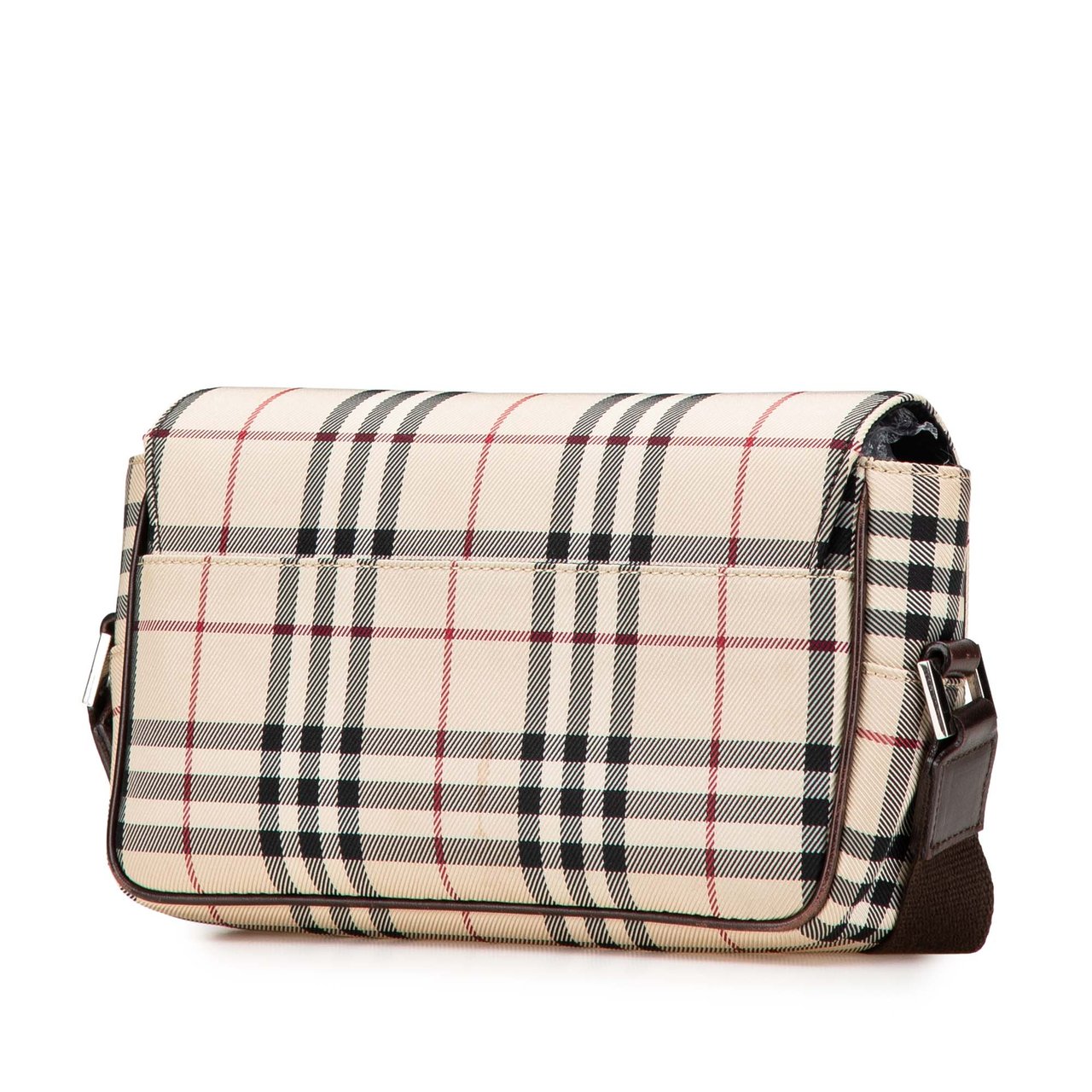 Burberry House Check Canvas Flap Crossbody Bruin
