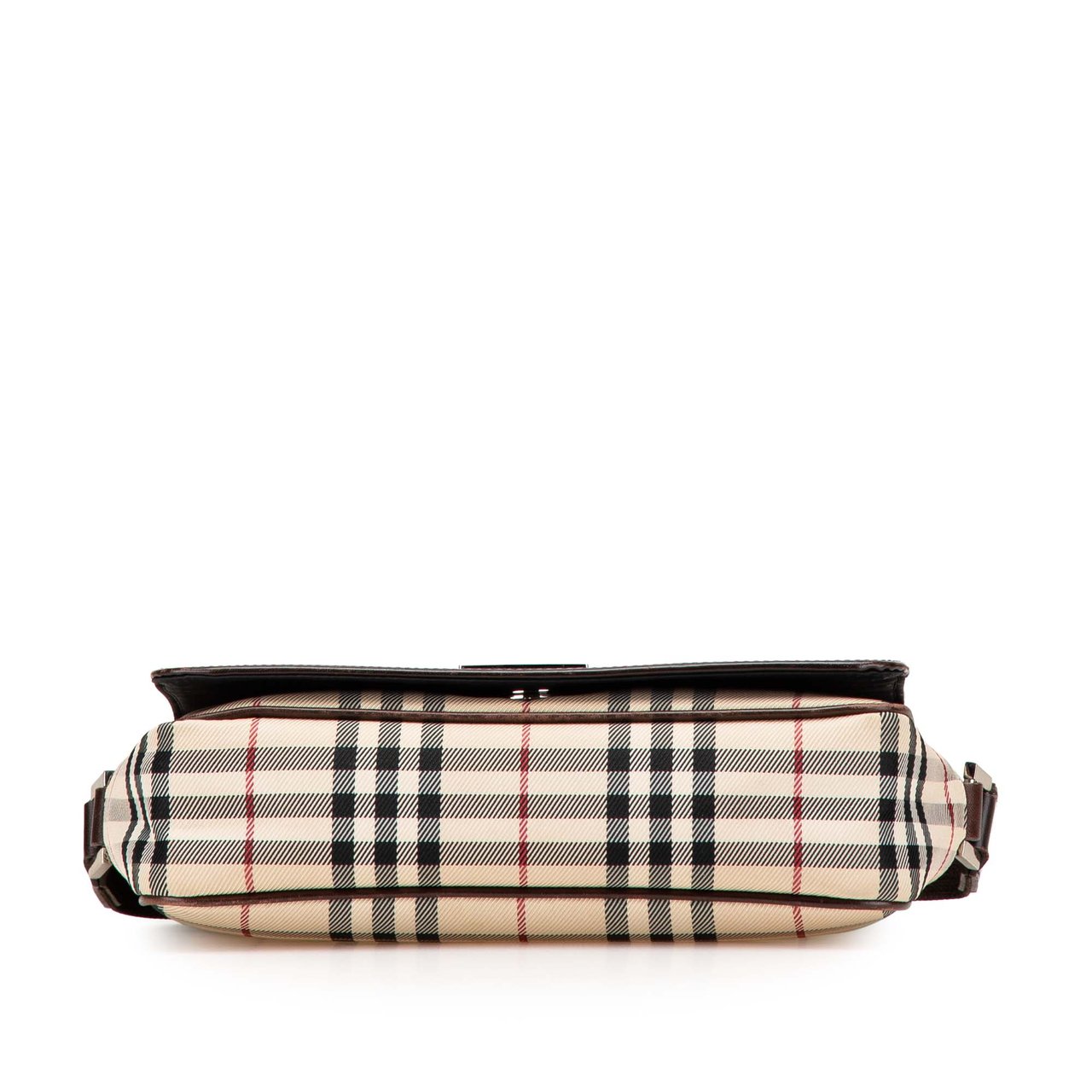 Burberry House Check Canvas Flap Crossbody Bruin