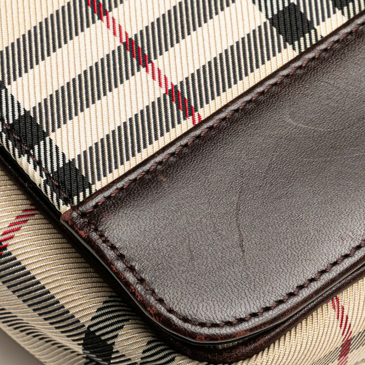Burberry House Check Canvas Flap Crossbody Bruin