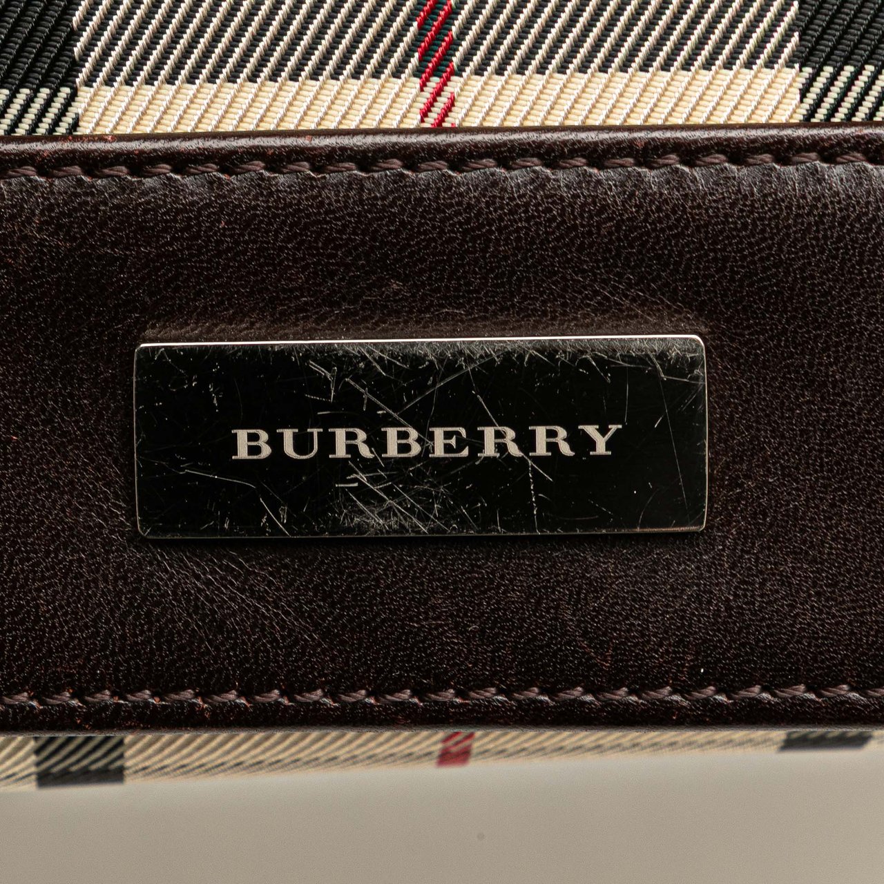 Burberry House Check Canvas Flap Crossbody Bruin