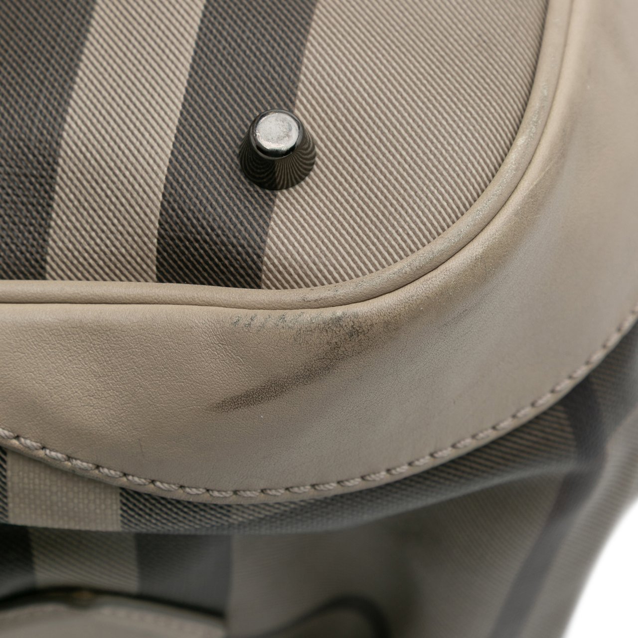 Burberry Smoke Check Coated Canvas Heathcliff Satchel Bruin