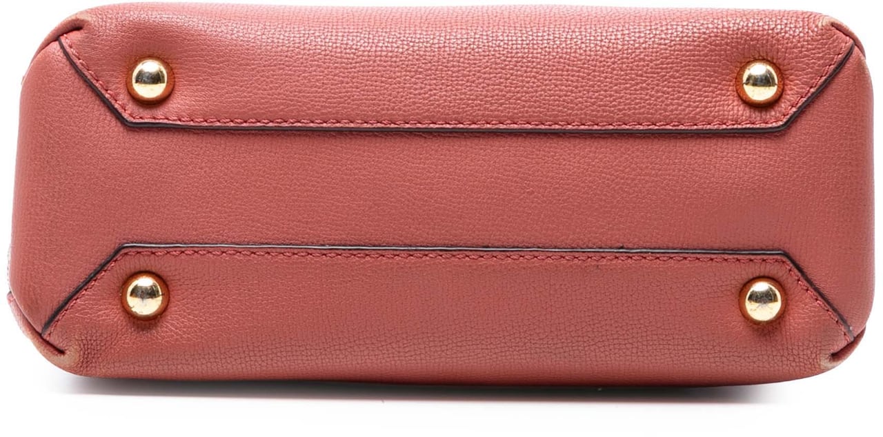 Burberry Small Grainy Calfskin and House Check Banner Satchel Roze