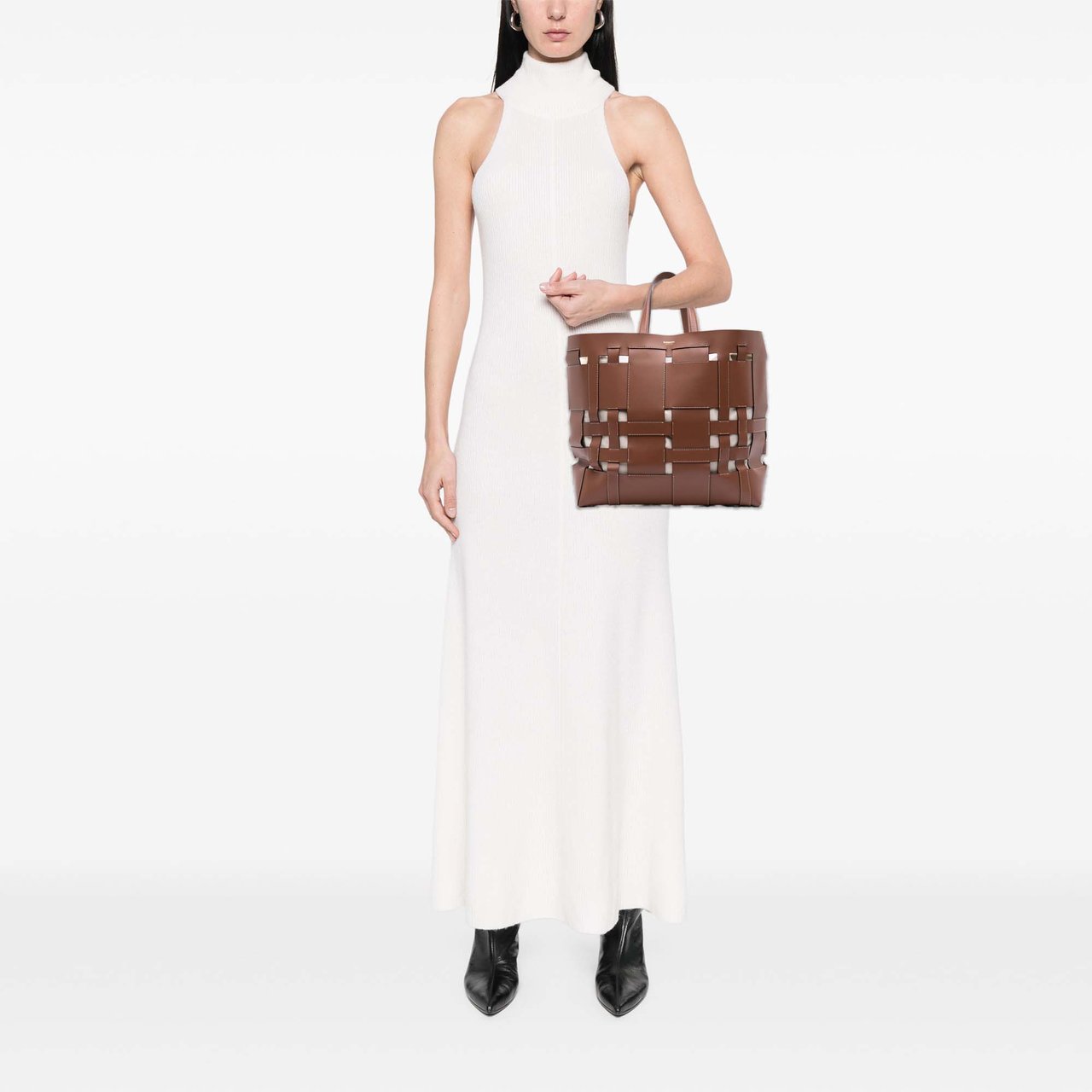 Burberry Large Leather Foster Tote Bruin