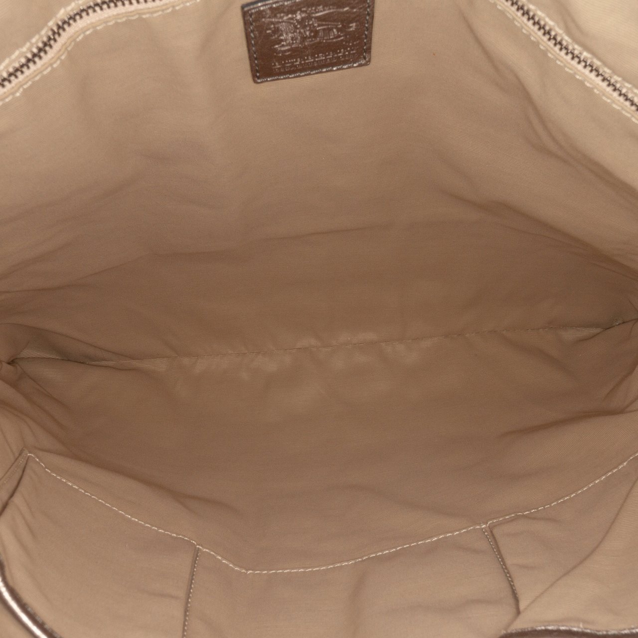 Burberry Supernova Check Canvas and Metallic Calfskin Brooke Warrior Tote Bruin