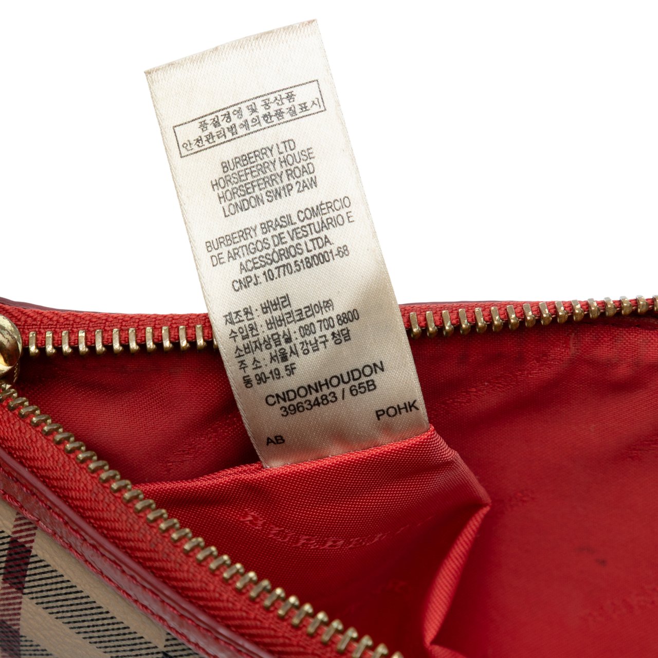 Burberry Haymarket Check Coated Canvas Peyton Crossbody Bruin