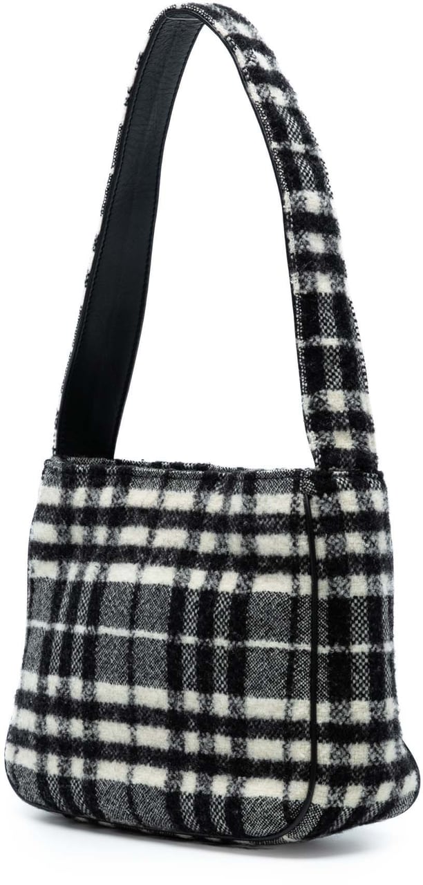 Burberry Vintage Check Wool Shoulder Bag Zwart