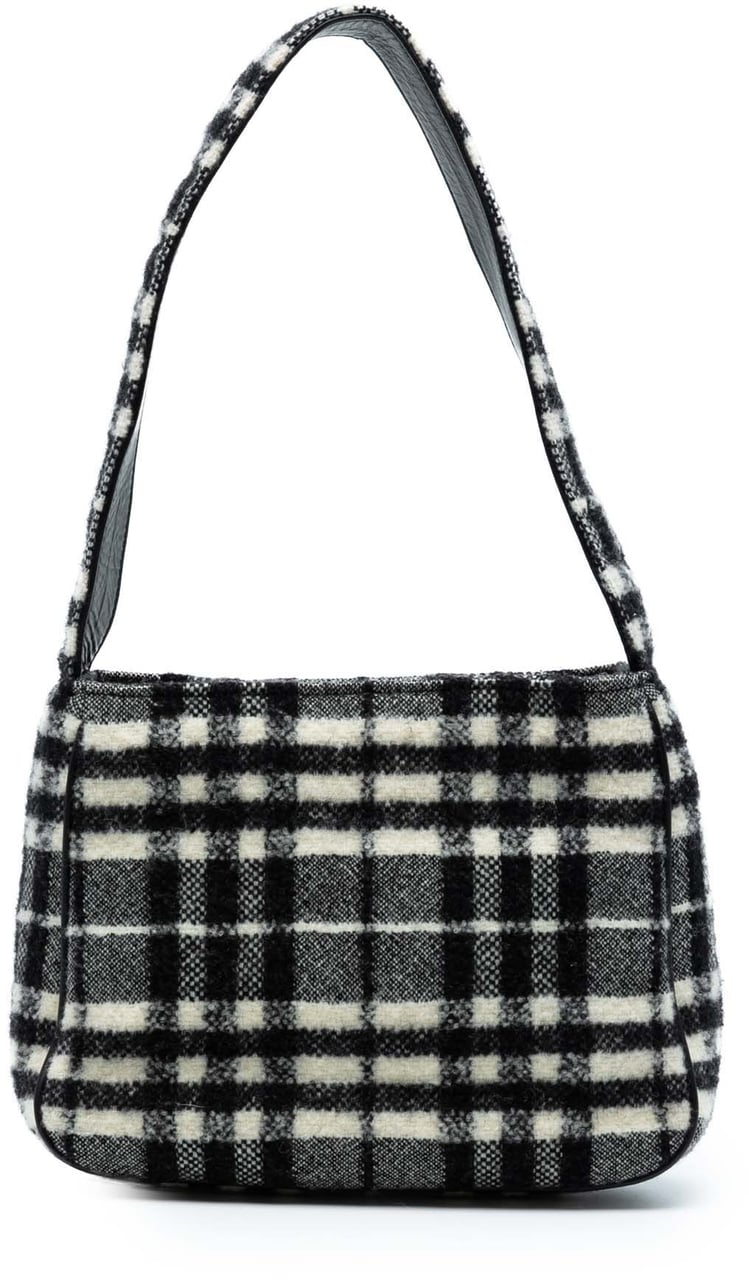 Burberry Vintage Check Wool Shoulder Bag Zwart