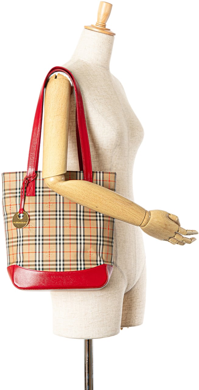 Burberry Haymarket Check Canvas Tote Bruin