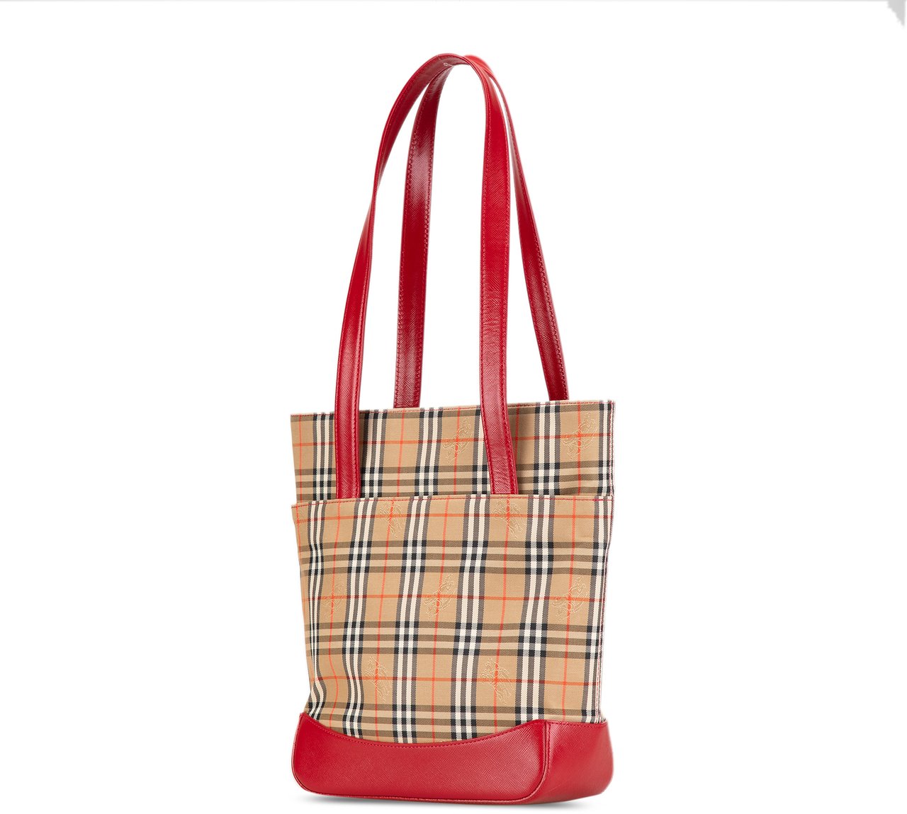 Burberry Haymarket Check Canvas Tote Bruin