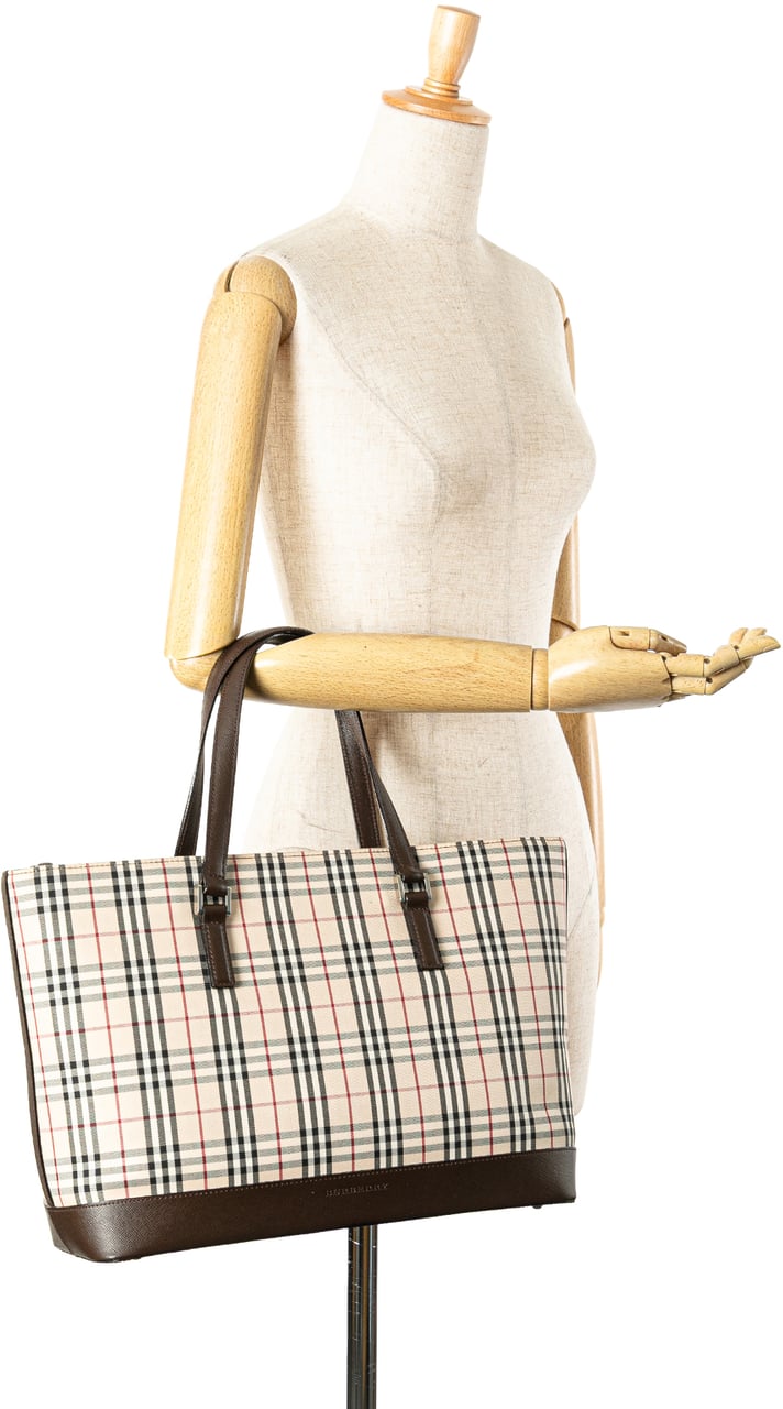 Burberry House Check Canvas Tote Bruin