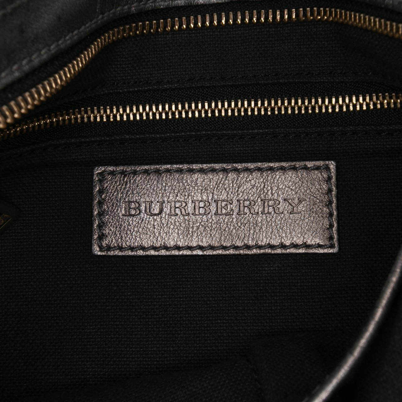 Burberry Shimmer Check Coated Canvas Crossbody Zilver