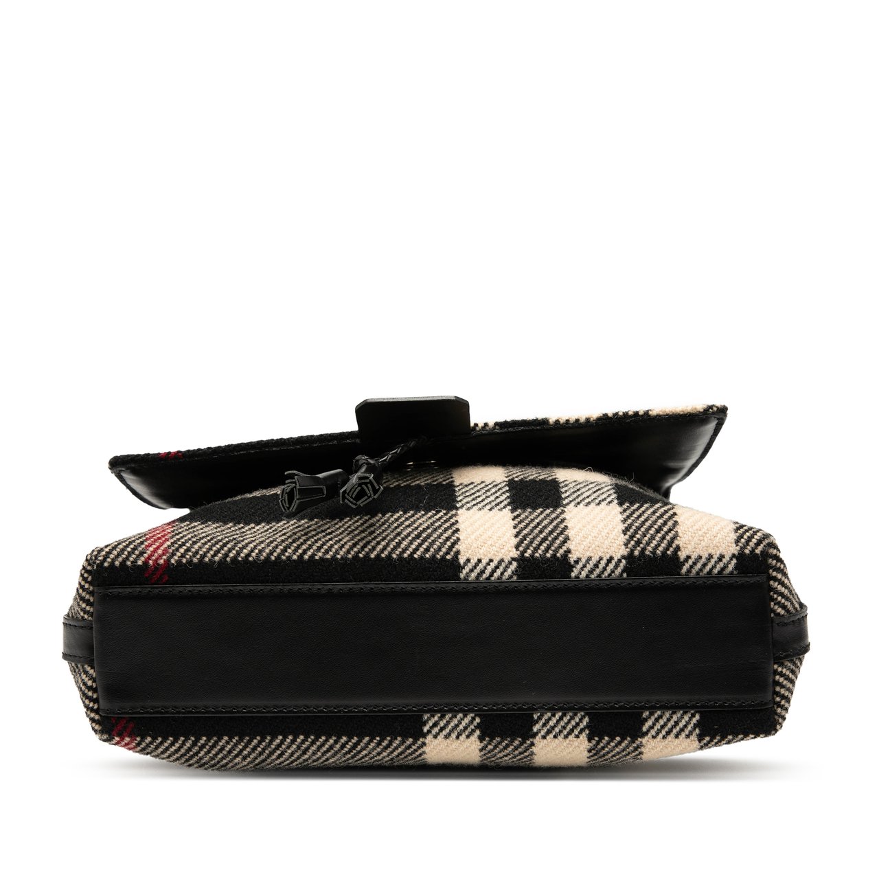 Burberry Mega Check Wool Shoulder Bag Zwart